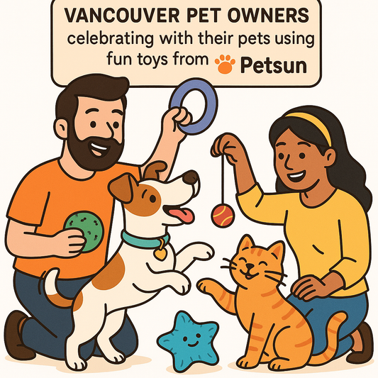 Vancouver pets enjoying their toys from Petsun.