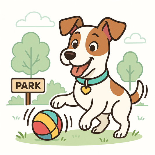 Dog playing with shaking ball