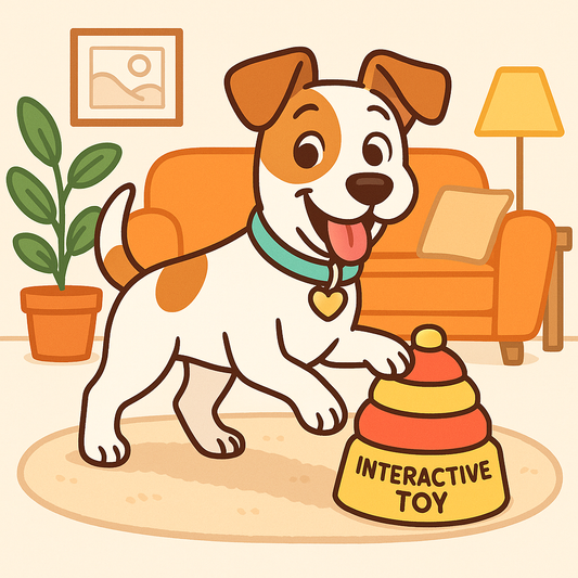 Pet playing with interactive toy