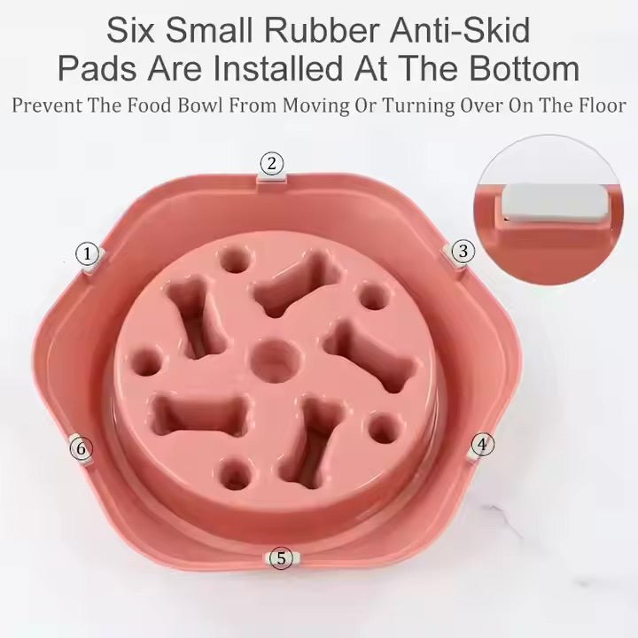 Slow Feeder Dog Bowl – Bone-Shaped for Healthy Eating