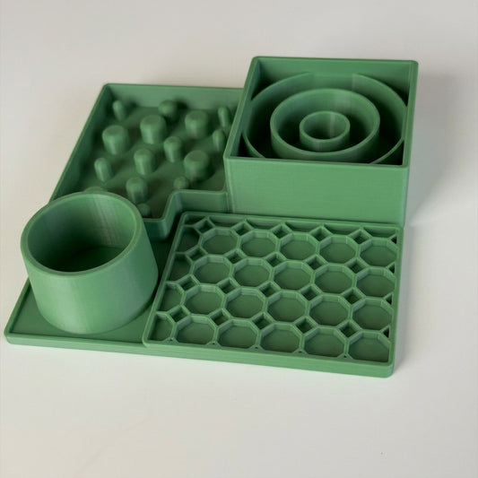 Dining Station™ for Cats & Small Dogs | Slow Feeder, Lick Mat & Water Bowl