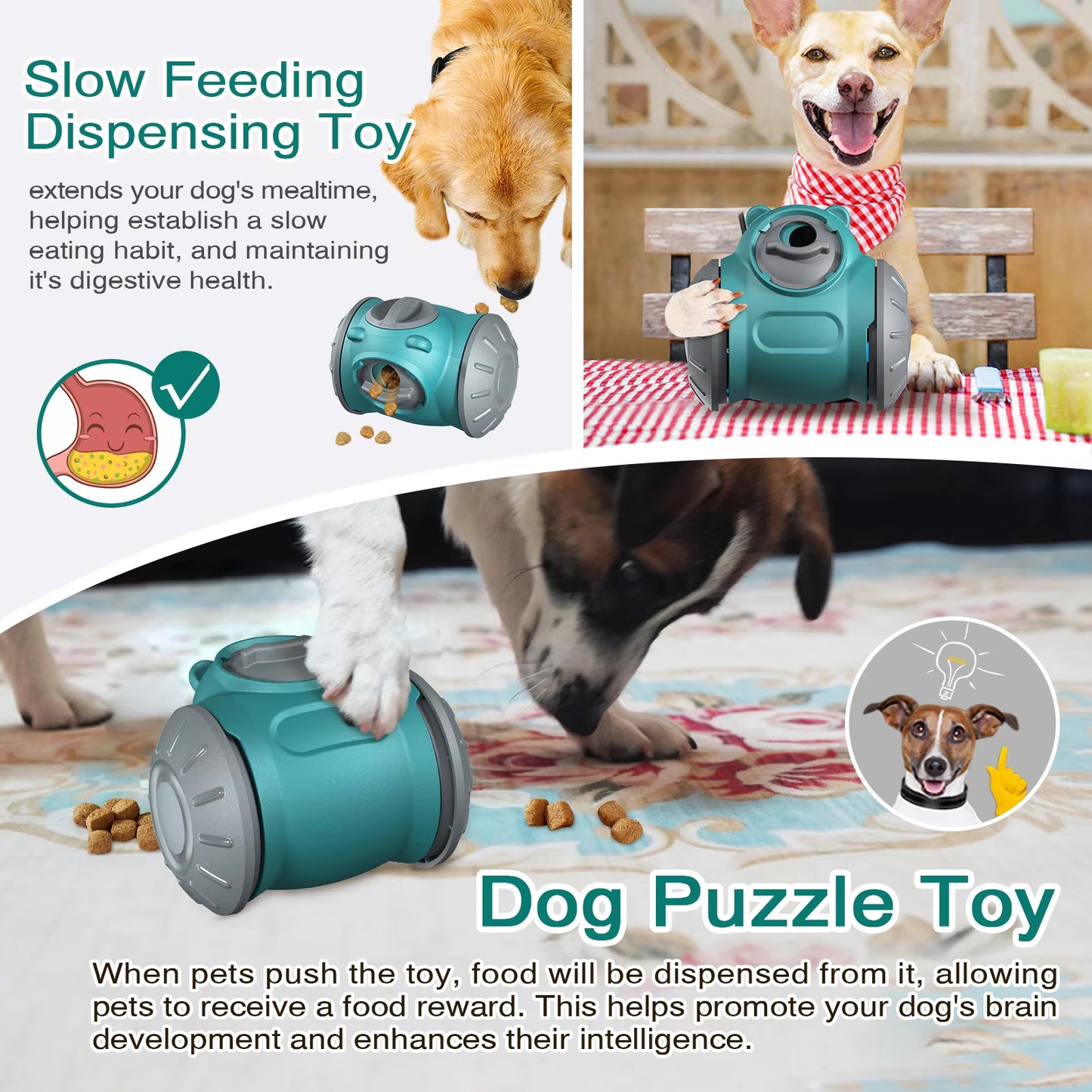 Distributeur d'aliments lents pour chien – Jouet interactif en forme d'ours