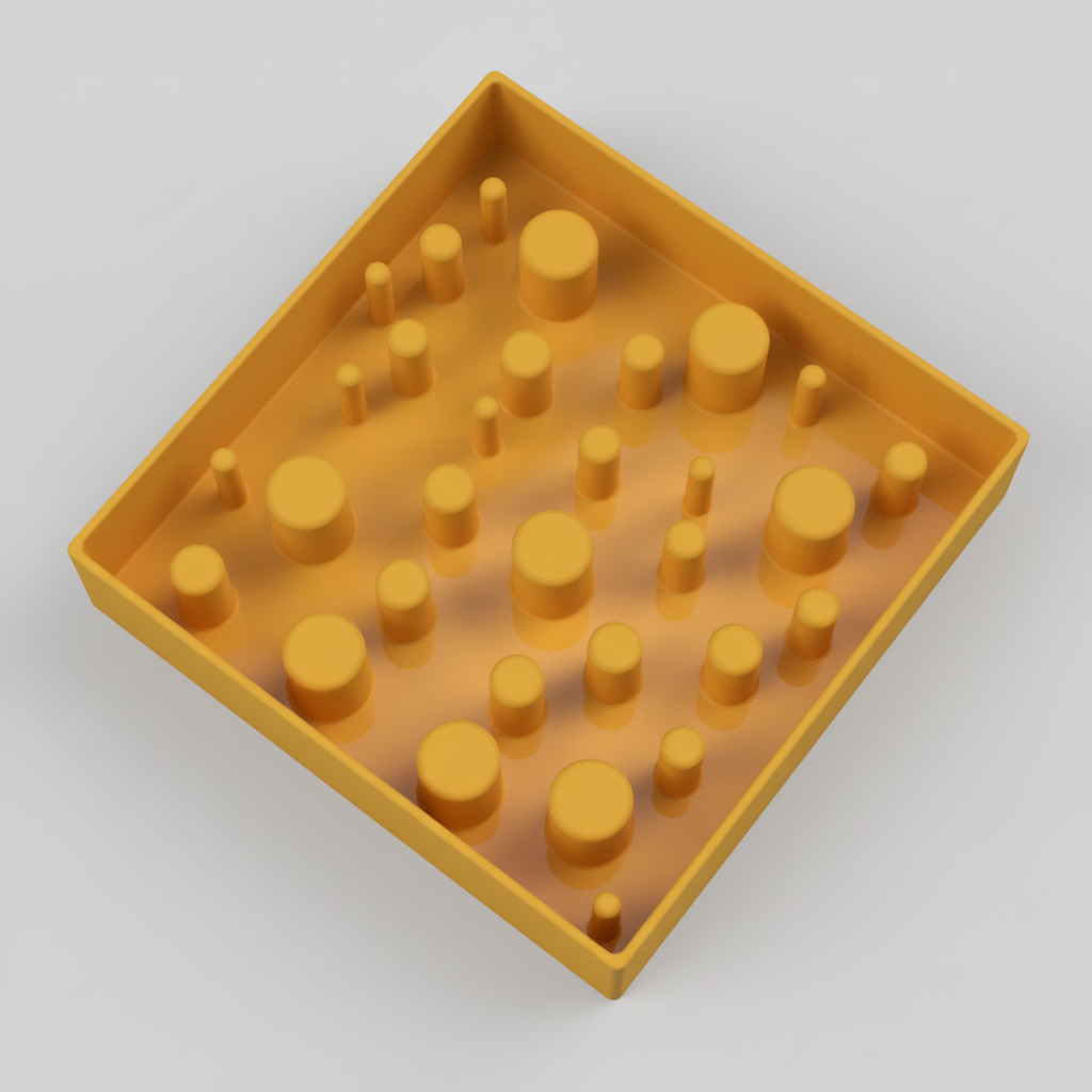 Yellow Slow Feeder Square Bowl For cats and dogs