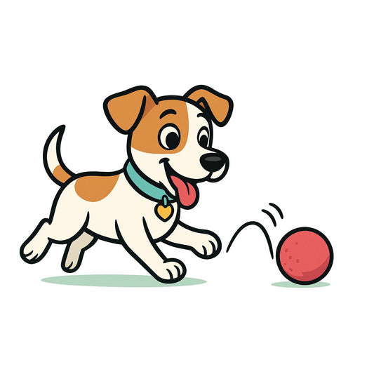 Dog chasing a vibrating ball
