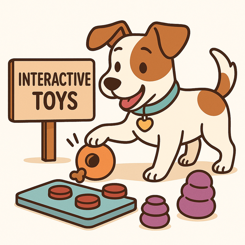 dog enjoying interactive toys