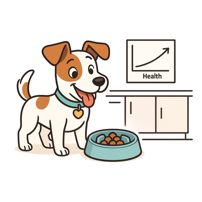 A Dog using a puzzle slow feeder dog bowl to boost health in Canada and USA