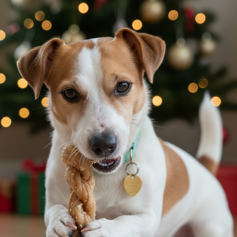 Dogs with durable chew toys
