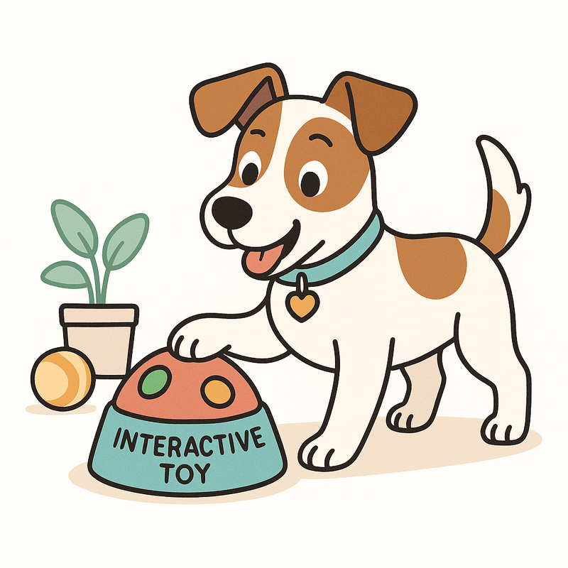 Dog engaging with interactive toy
