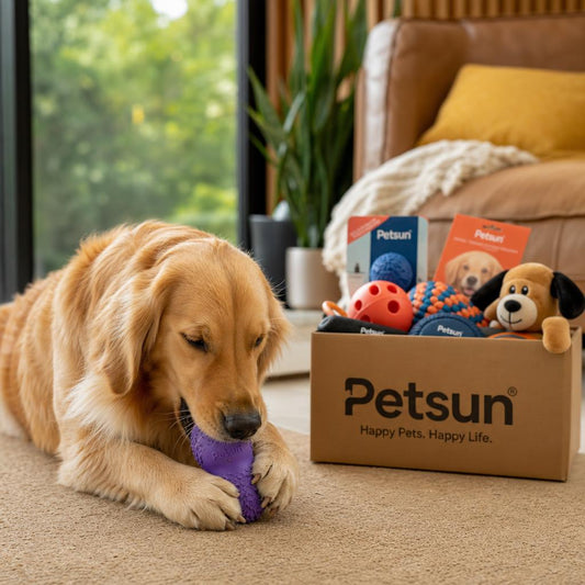 Dog and cat enjoying thoughtful enrichment gifts in a cozy home