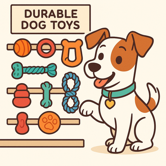 Durable dog toys display