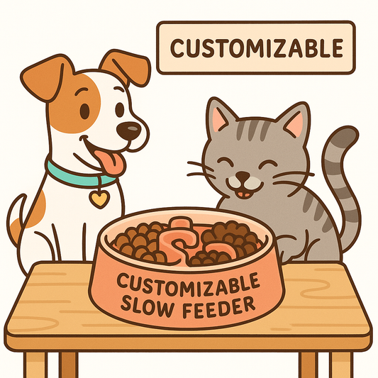 Customizable slow feeder bowl for pets