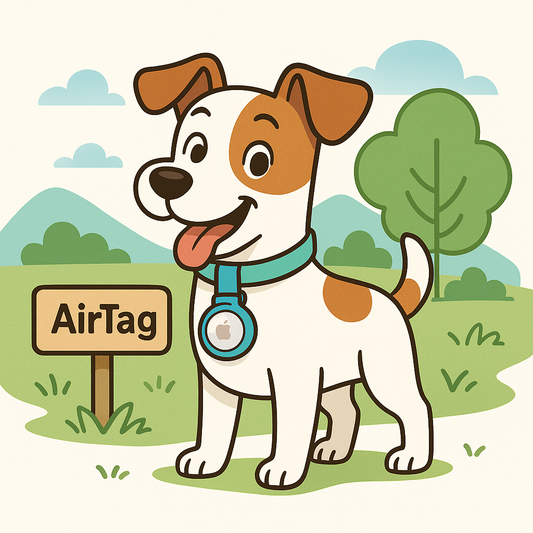 Pet with AirTag collar holder
