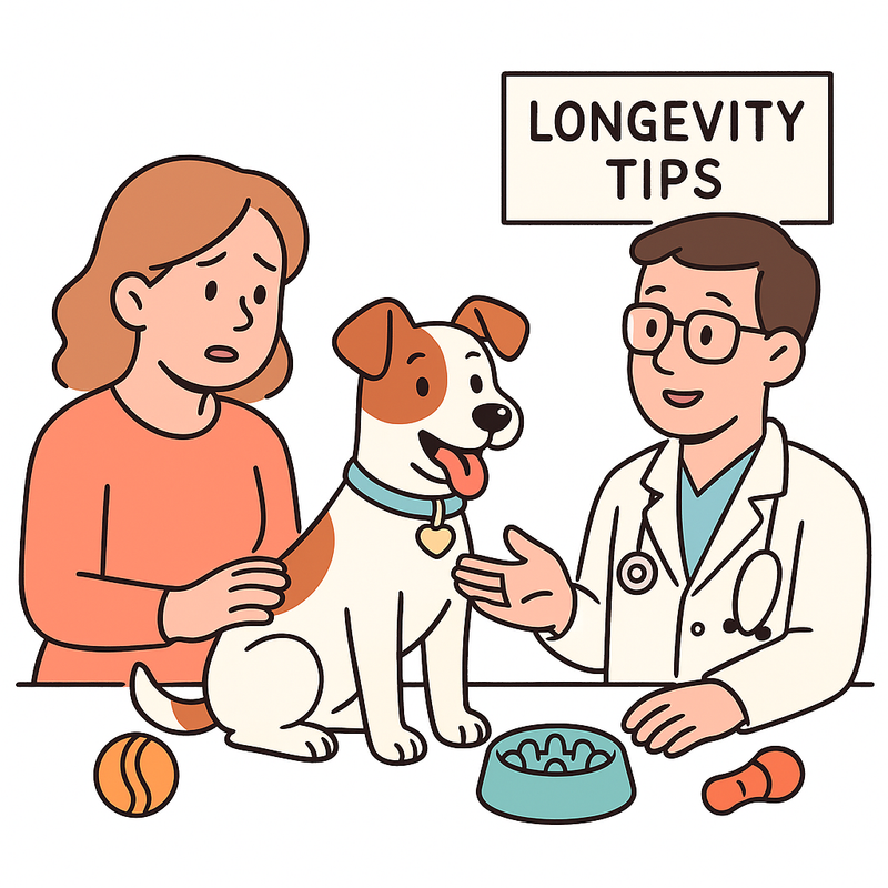 Vet explaining dog enrichment to pet mom