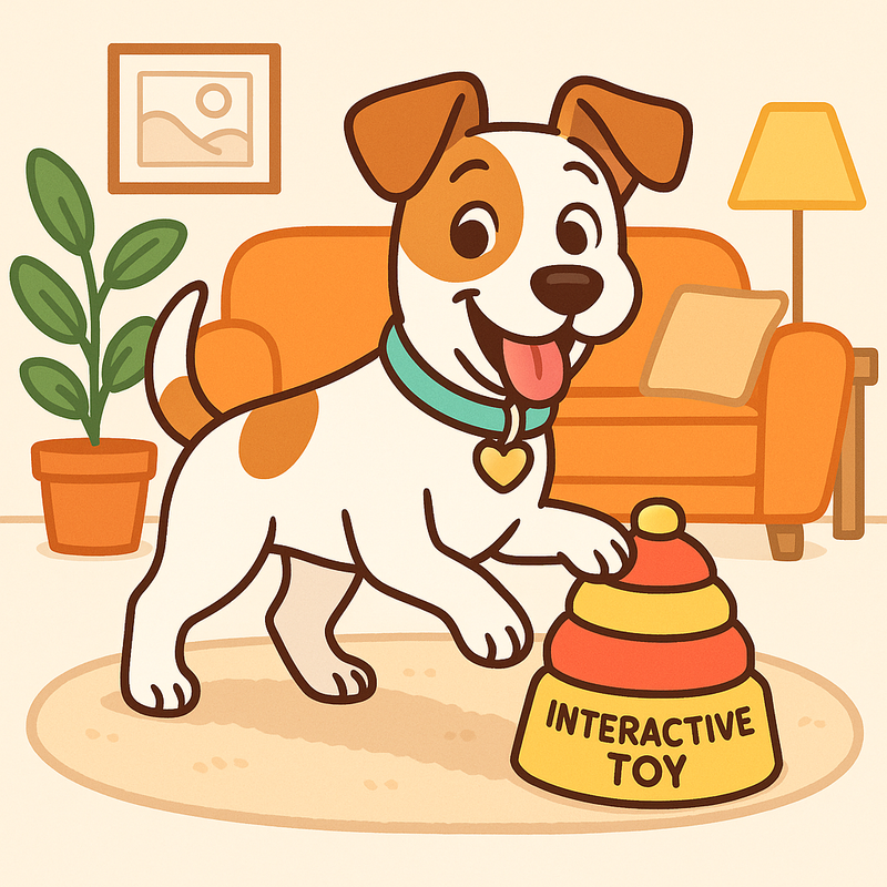 Pet playing with interactive toy