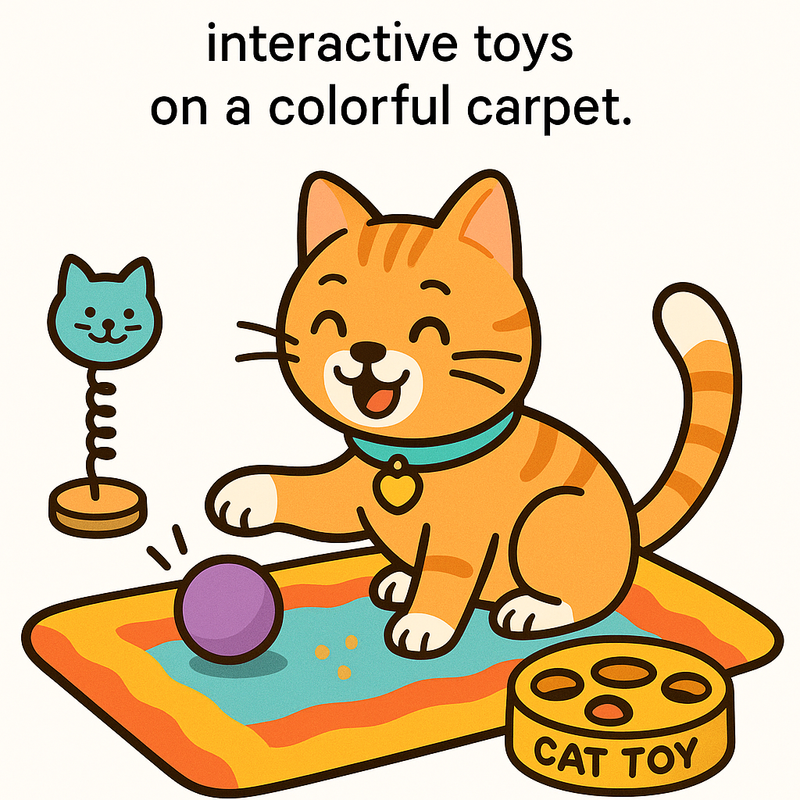 Cat enjoying interactive playtime