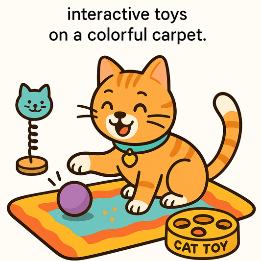 Cat enjoying interactive playtime