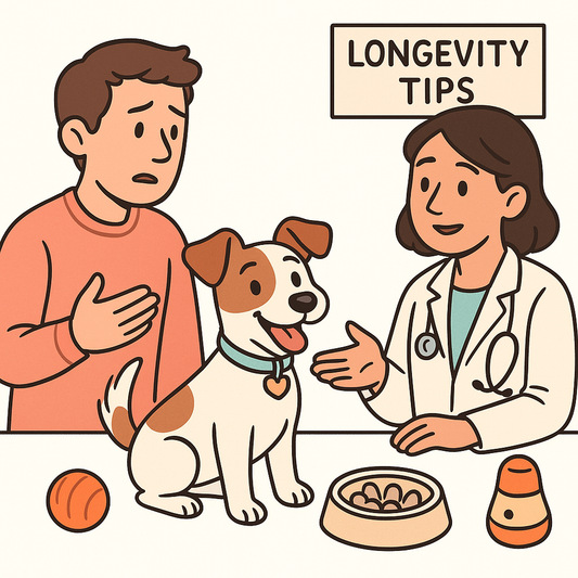 Vet and pet parent discuss dog care