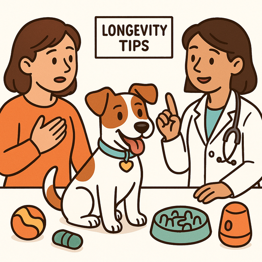 Vet and pet owner discussing health