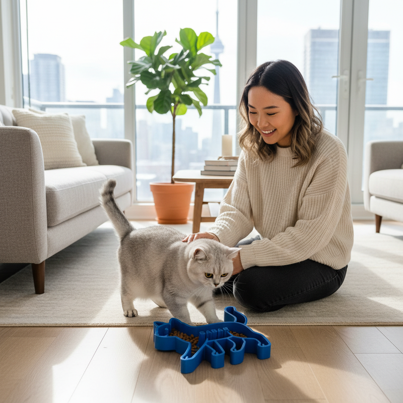 Personalized cat gift for an indoor cat in a Toronto condo