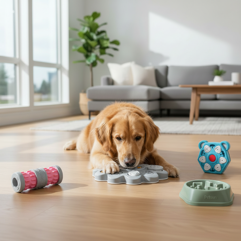 Variety of dog enrichment toys
