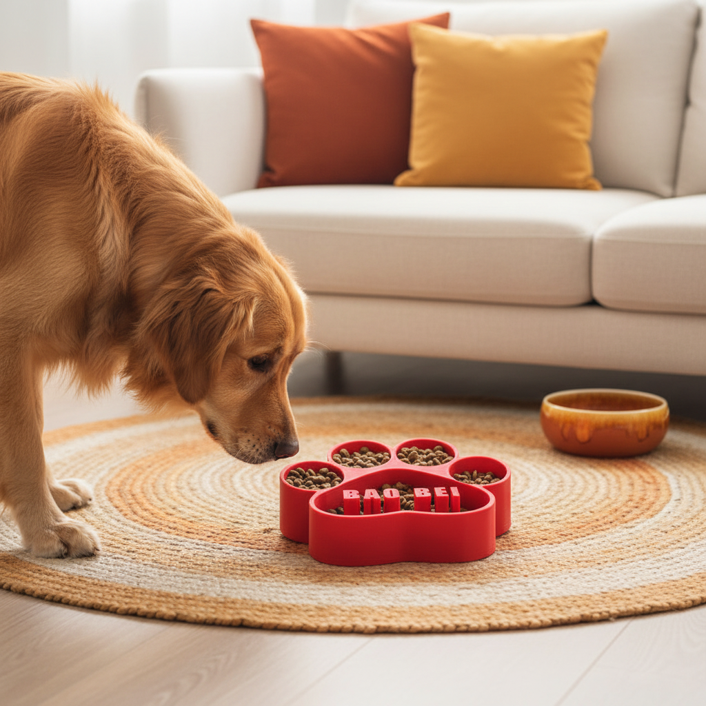 Slow feeder dog bowl for healthy eating