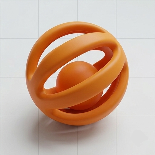 Orange Ball in ball interactive cat toy