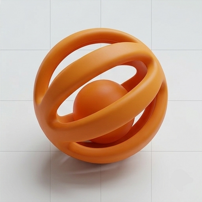 Orange Ball in ball interactive cat toy