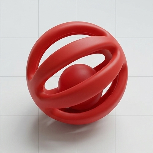 Red cage Ball in ball interactive cat toy