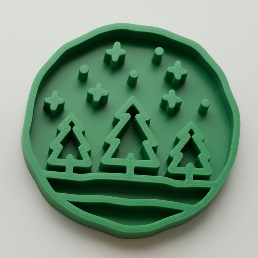 Green Cedar trees slow feeder bowl for dogs and cats