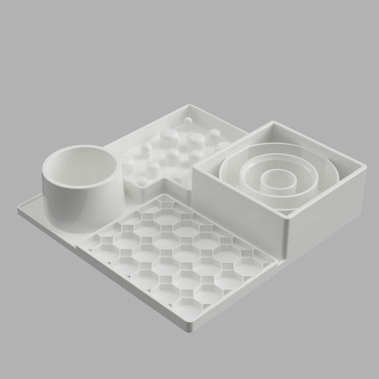 Dining Station™ for Cats & Small Dogs | Slow Feeder, Lick Mat & Water Bowl