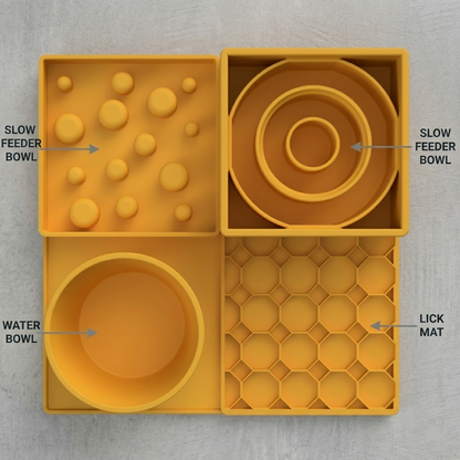 Catalogue of dining station for dogs and cats, slow feeder