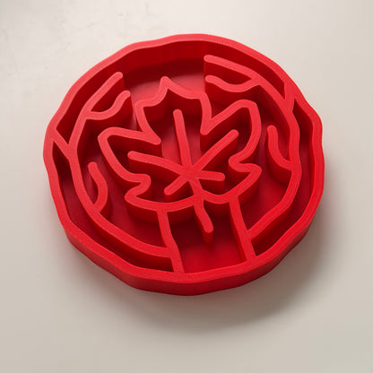 Pet Slow Feeder Bowl | Maple Leaf Design