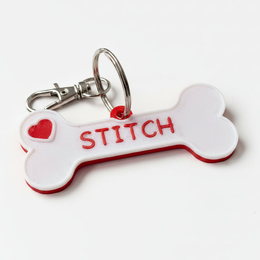 Dog and cat name tag bone shape