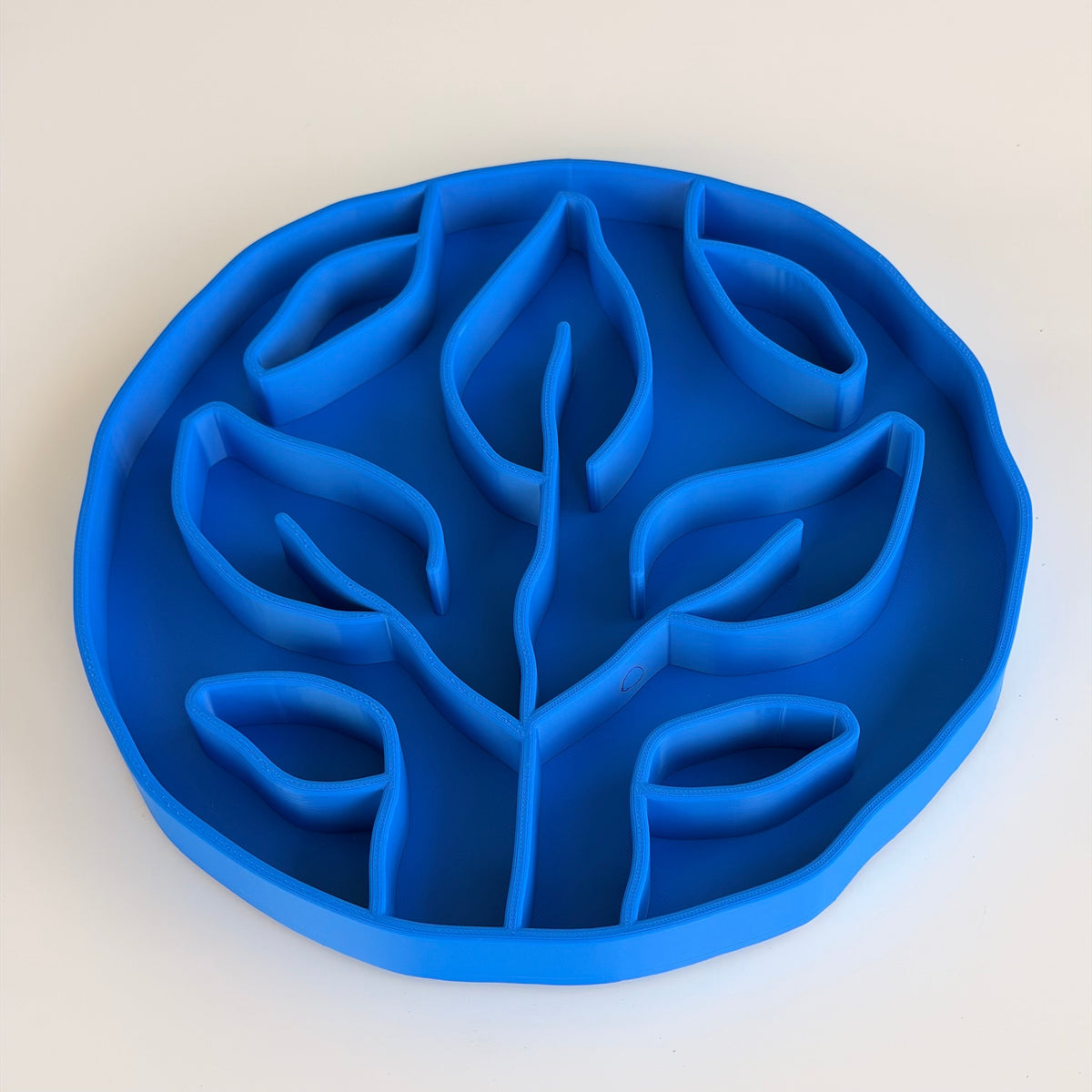 Blue Leaves Slow Feeder Bowl for Dogs and Cats