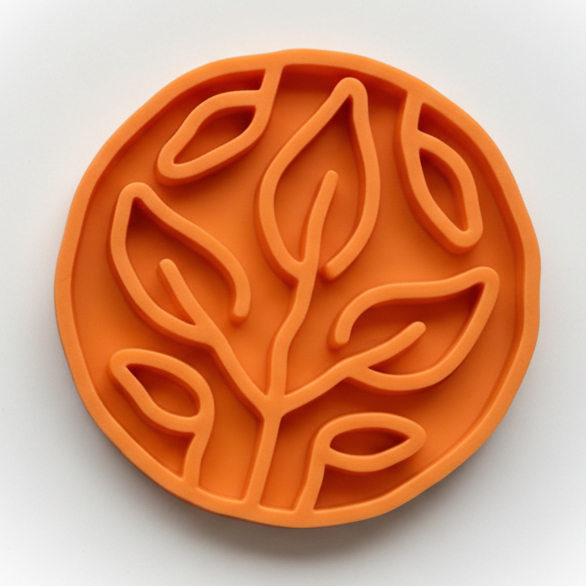 Orange Leaves Slow Feeder Bowl for Dogs and Cats