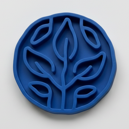 Blue Leaves Slow Feeder Bowl for Dogs and Cats