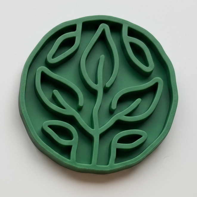 Green Leaves Slow Feeder Bowl for Dogs and Cats