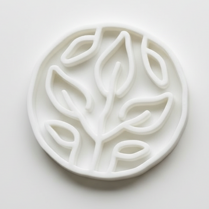 White Leaves Slow Feeder Bowl for Dogs and Cats