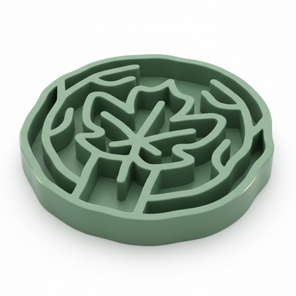 Green Maple Slow Feeder Bowl for Dogs and Cats