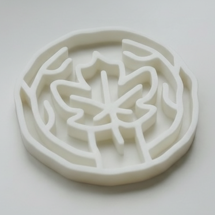 White Maple Slow Feeder Bowl for Dogs and Cats