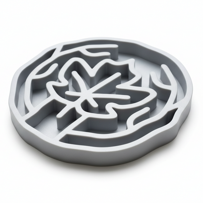 Gray Maple Slow Feeder Bowl for Dogs and Cats