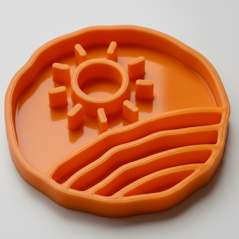 Orange sunset slow feeder bowl
