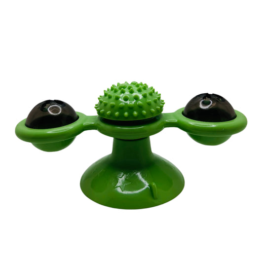 Rotating Windmill Cat Toy – Suction Cup Interactive Toy for Smart & Happy Cats