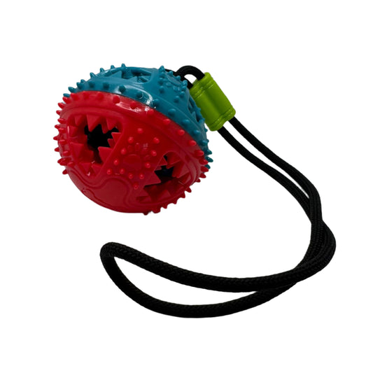 Dog Chew Toy with Rope – Sound Ball & Food Leaking Interactive Training Toy