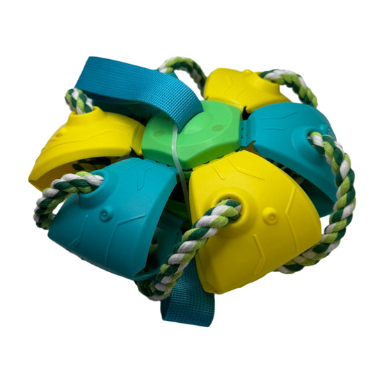 Dog Toy Ball with Grab Tabs – 2-in-1 Frisbee Ball for Interactive Play