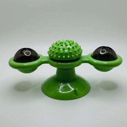 Rotating Windmill Cat Toy – Suction Cup Interactive Toy for Smart & Happy Cats
