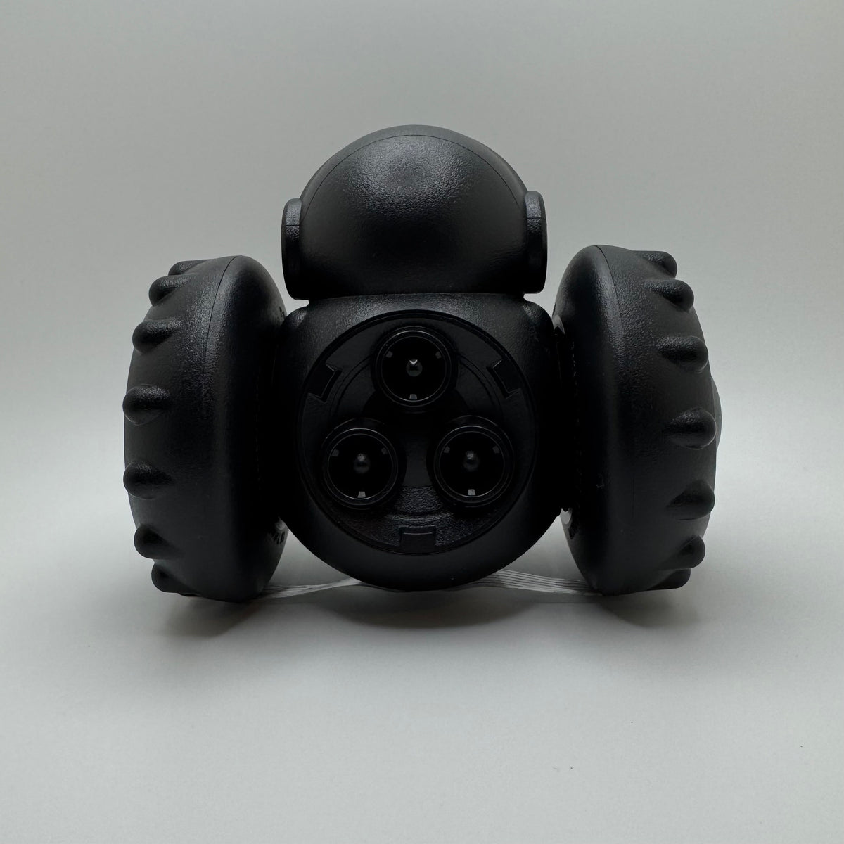 Black Robot Slow Feeder & Treat Dispenser Toy, rear view
