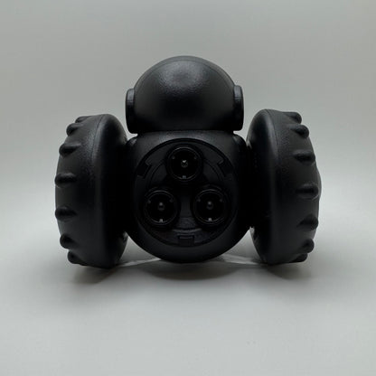 Black Robot Slow Feeder & Treat Dispenser Toy, rear view