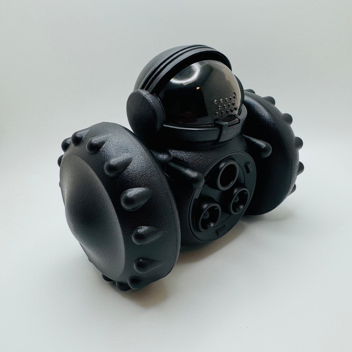 Black Robot Slow Feeder & Treat Dispenser Toy, angled front view