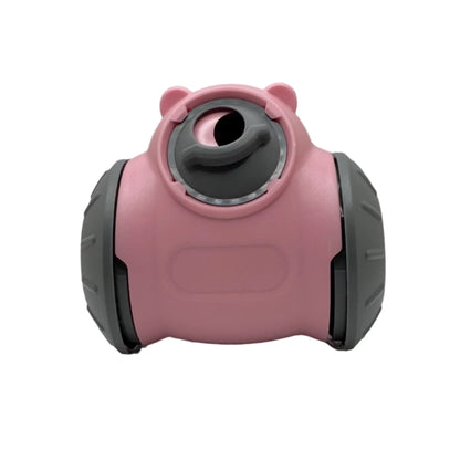 Pink Bear Slow Feeder & Treat Dispensing Toy for dogs on a white background